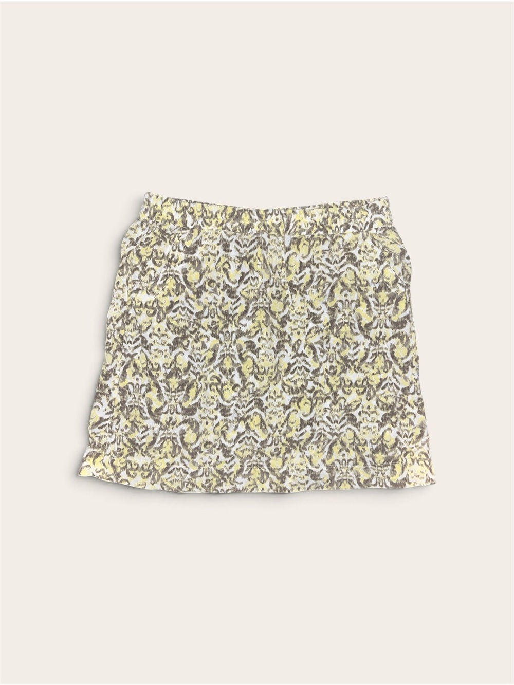 Printed Yellow and Gray Women's Skirt